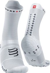 Paire de Chaussettes Compressport Pro Racing Socks v4.0 Run High Blanc