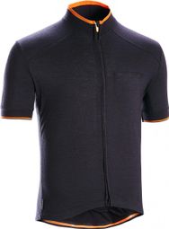 Triban Cyclotourist Short Sleeve Jersey Merinos Black