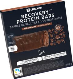 Barres protéinées récupération Decathlon Nutrition Chocolat lait 6x60g