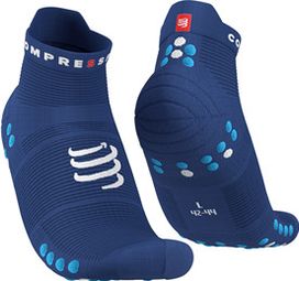 Pair of Compressport Pro Racing Socks v4.0 Run Low Blue