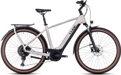 VTC Électrique Cube Touring Hybrid Pro 500 Shimano Deore 11V 500 Wh 700 mm Argent Pearly 2023