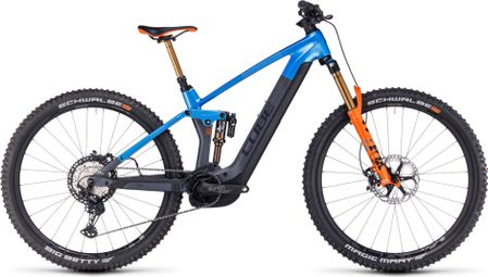 Cube Stereo Hybrid 140 HPC Actionteam 750 Electric Full Suspension MTB Shimano XT 12S 750 Wh 29'' Blue Grey Actionteam 2023