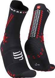 Paire de Chaussettes Compressport Pro Racing Socks v4.0 Trail Noir / Rouge