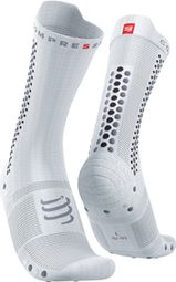 Paire de Chaussettes Compressport Pro Racing Socks v4.0 Bike Blanc