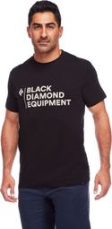 T-Shirt da uomo a manica corta con logo impilato nero diamante Nero