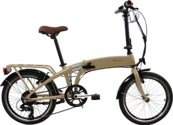 Bicicleta eléctrica plegable  Bicyklet MarcusShimano Tourney 6S 418 Wh 20'' Beige Marfil 2022