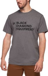 T-Shirt da uomo a manica corta con logo impilato nero diamante Grigio