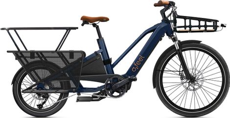 Vélo Cargo Longtail Électrique O2 Feel Equo Cargo Boost 3.1 Shimano Altus 9V 432 Wh 20/26'' Bleu Boréal  Pack Family