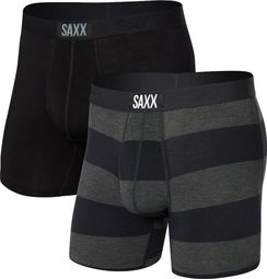 Doppelpack Boxershorts Saxx Vibe Super Soft Brief Graphit Rugby Schwarz