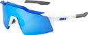 Lunettes 100% Speedcraft SL Blanc Bleu - Verres HiPer Miroir Bleu