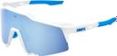 Lunettes 100% Speedcraft SE Movistar Team Blanc - Verres Miroir Multicouche Bleu Hiper 