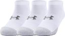 3 Pairs of Under Armour Heatgear No Show Unisex Socks White