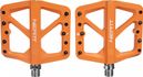 Paar Neatt Composite Flat Pedals 5 Spikes Orange