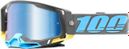 Máscara 100% Racecraft 2 Gris | Gafas de espejo azul cielo