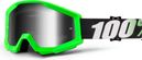 100% Strata Arkon Goggle Neon Green Frame Iridium Chrome Lens
