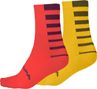 Endura Coolmax Pomegranate Socks Red / Yellow (Set of 2 pairs)