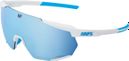 Lunettes 100% Racetrap 3.0 - SE Movistar Team Blanc - Verres Miroir Multicouche Bleu Hiper 