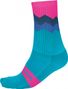 Pair of Endura Crest Line Socks Blue / Pink