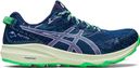 Chaussures de Trail Running Asics Fuji Lite 3 Bleu Vert Femme