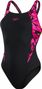 Women's Speedo Boom Logo Splice Muscleback Swimsuit Black/Pink