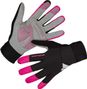 Endura Windchill Women Windproof Long Gloves Black Cerise Pink