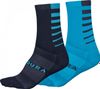 Endura Coolmax Striped Socks (pack of 2 pairs) Blue
