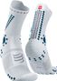 Paire de Chaussettes Compressport Pro Racing Socks v4.0 Trail Blanc / Bleu