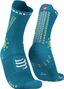 Paire de Chaussettes Compressport Pro Racing Socks v4.0 Trail Bleu / Vert